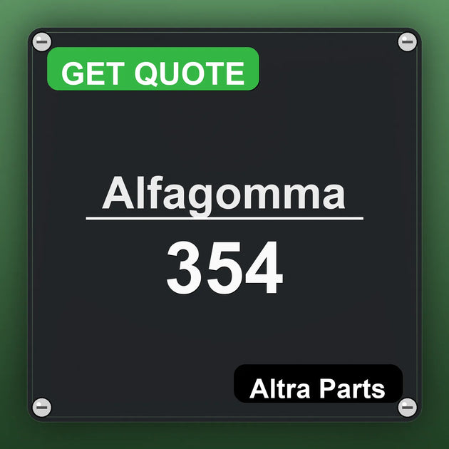 Alfagomma 354 industrial nameplate style image – Altra Parts. GET QUOTE.