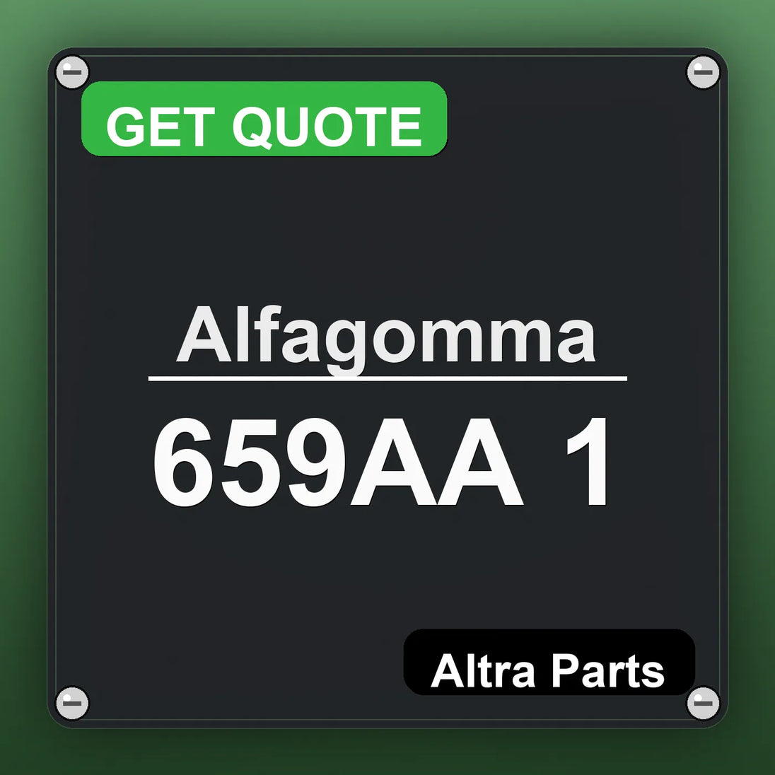 Alfagomma 659AA 1 industrial nameplate style image – Altra Parts. GET QUOTE.