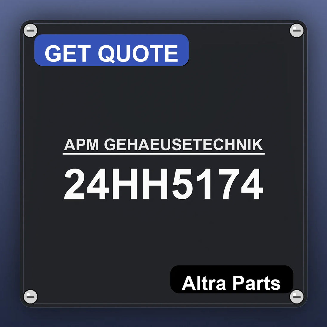 APM GEHAEUSETECHNIK 24HH5174 industrial nameplate style image – Altra Parts. GET QUOTE.