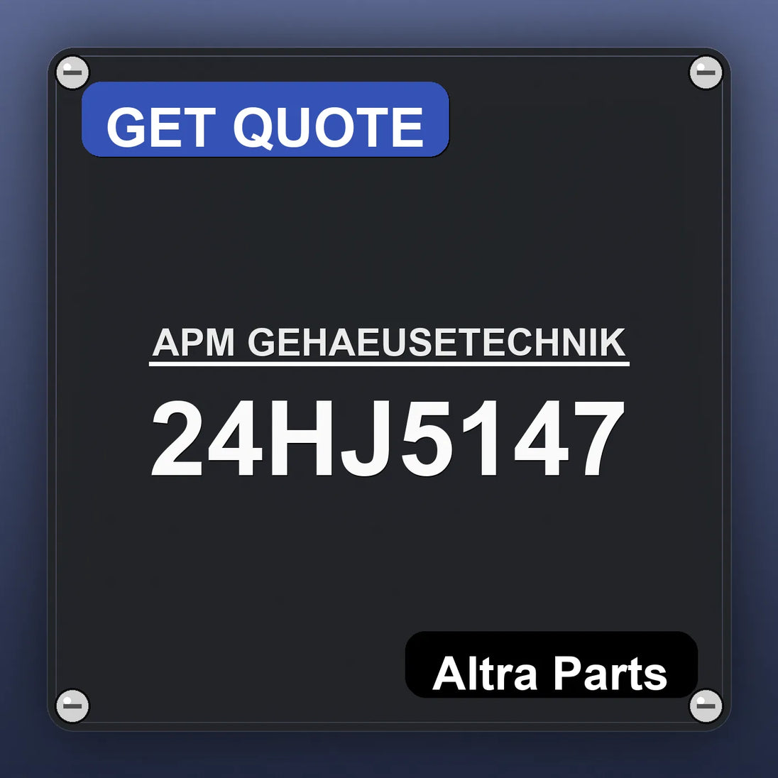 APM GEHAEUSETECHNIK 24HJ5147 industrial nameplate style image – Altra Parts. GET QUOTE.