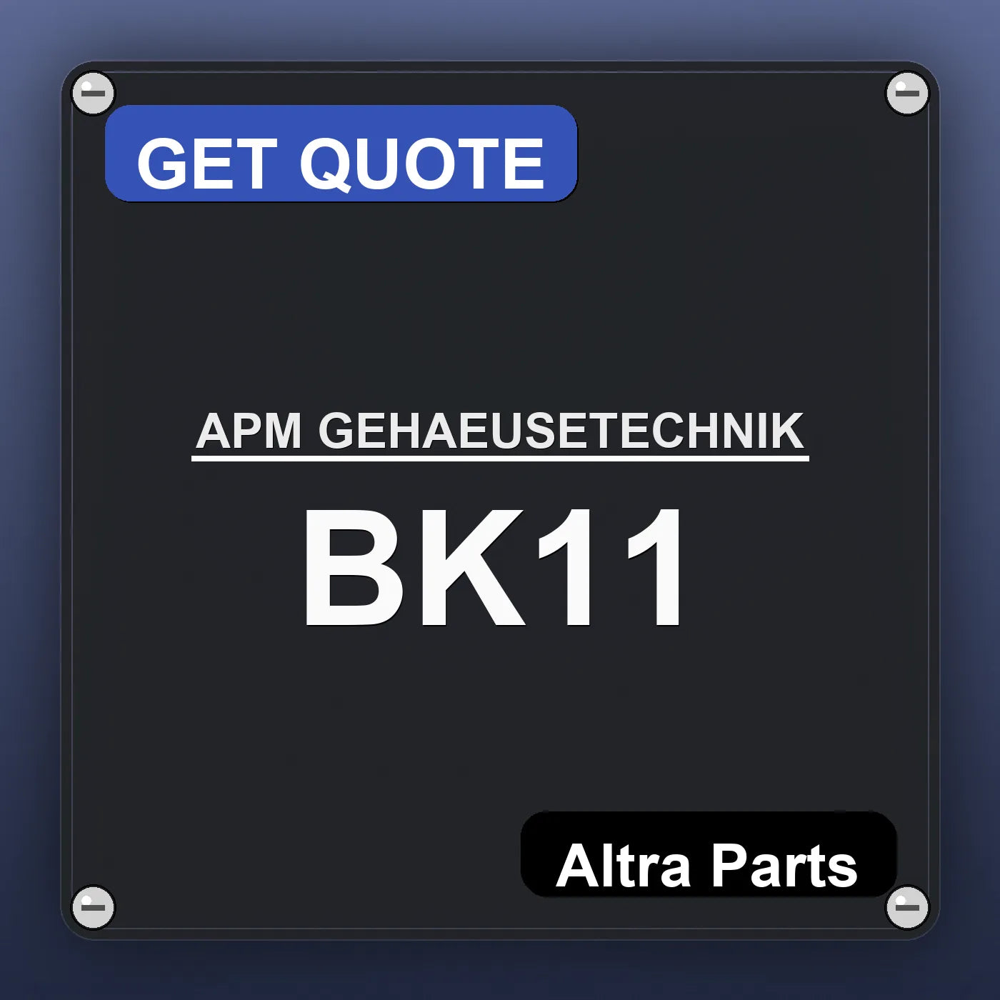 APM GEHAEUSETECHNIK BK11 industrial nameplate style image – Altra Parts. GET QUOTE.