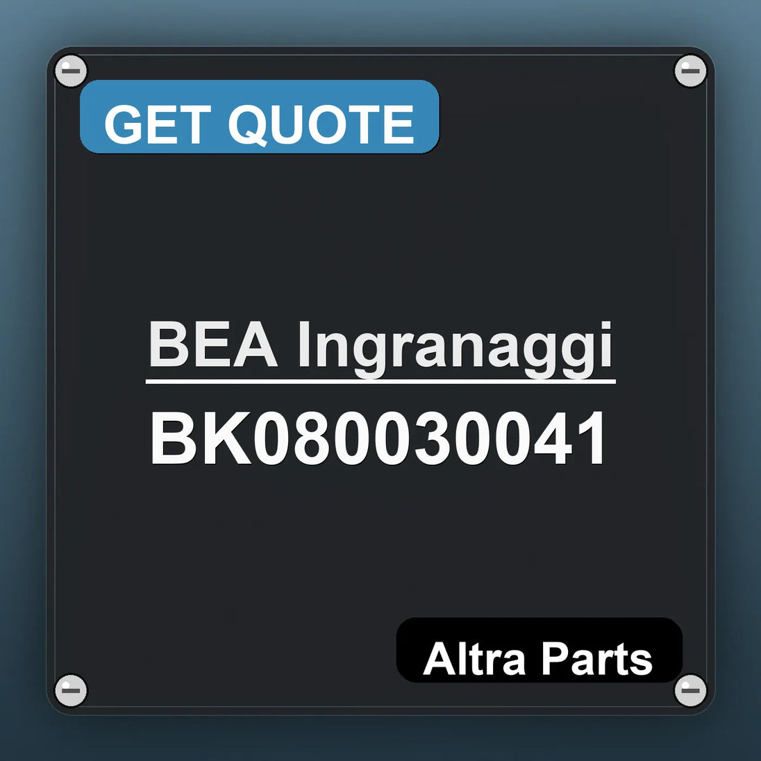 BEA Ingranaggi BK080030041 industrial nameplate style image – Altra Parts. GET QUOTE.
