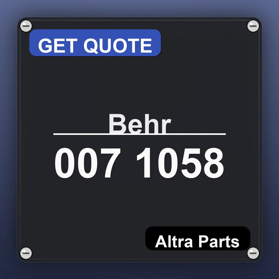 Behr 007 1058 industrial nameplate style image – Altra Parts. GET QUOTE.