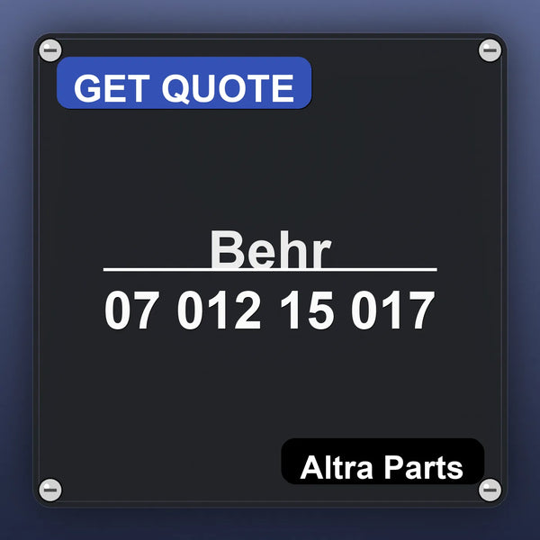 Behr 07 012 15 017 industrial nameplate style image – Altra Parts. GET QUOTE.