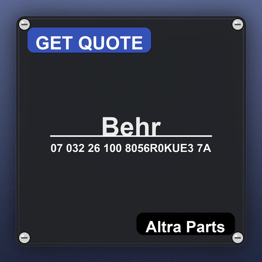 Behr 07 032 26 100 8056R0KUE3 7A industrial nameplate style image – Altra Parts. GET QUOTE.