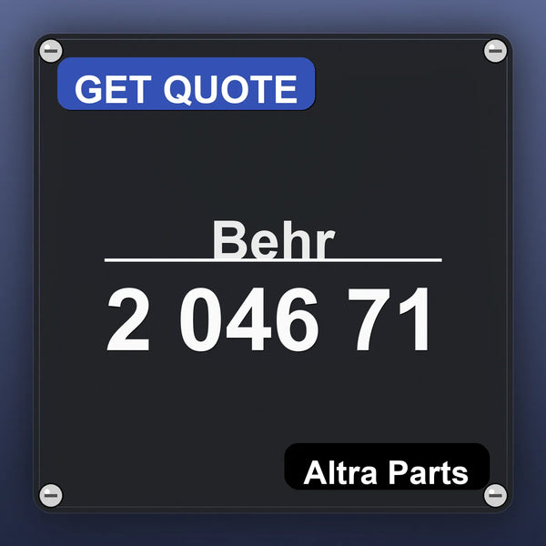 Behr 2 046 71 industrial nameplate style image – Altra Parts. GET QUOTE.