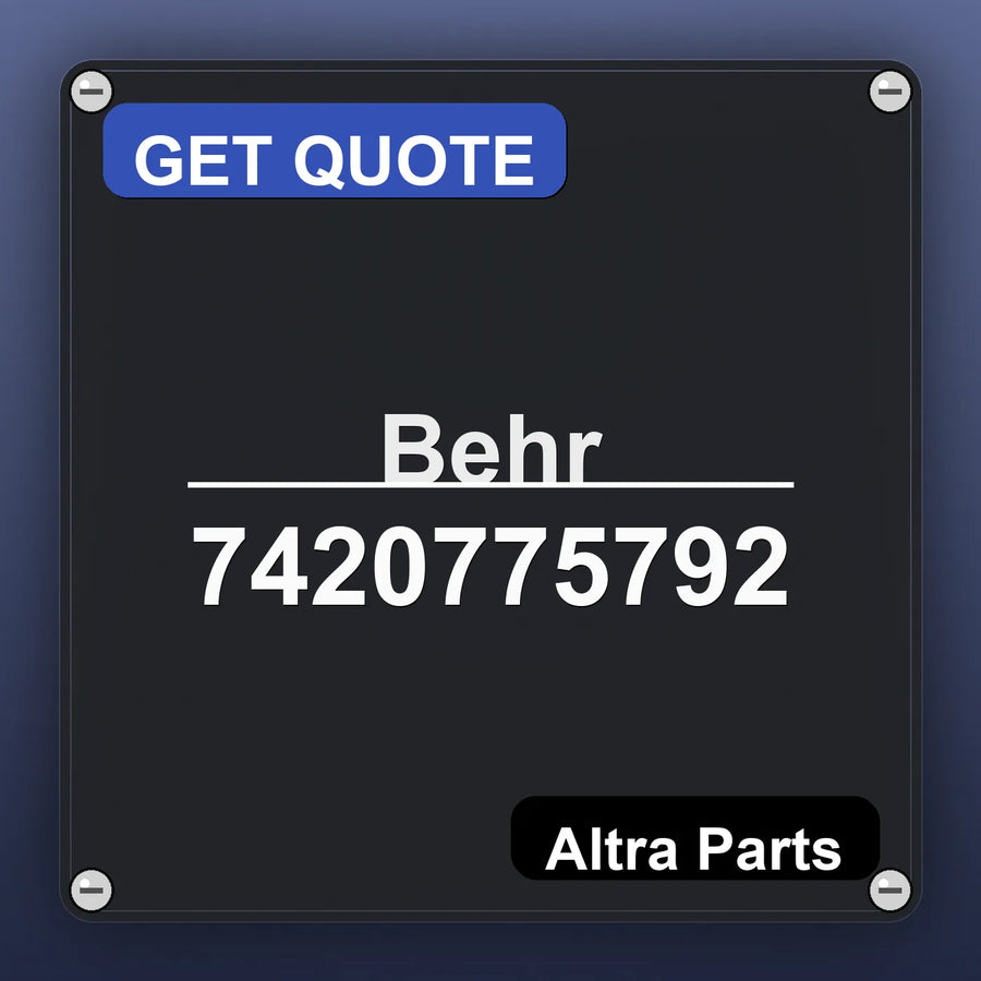 Behr 7420775792 industrial nameplate style image – Altra Parts. GET QUOTE.