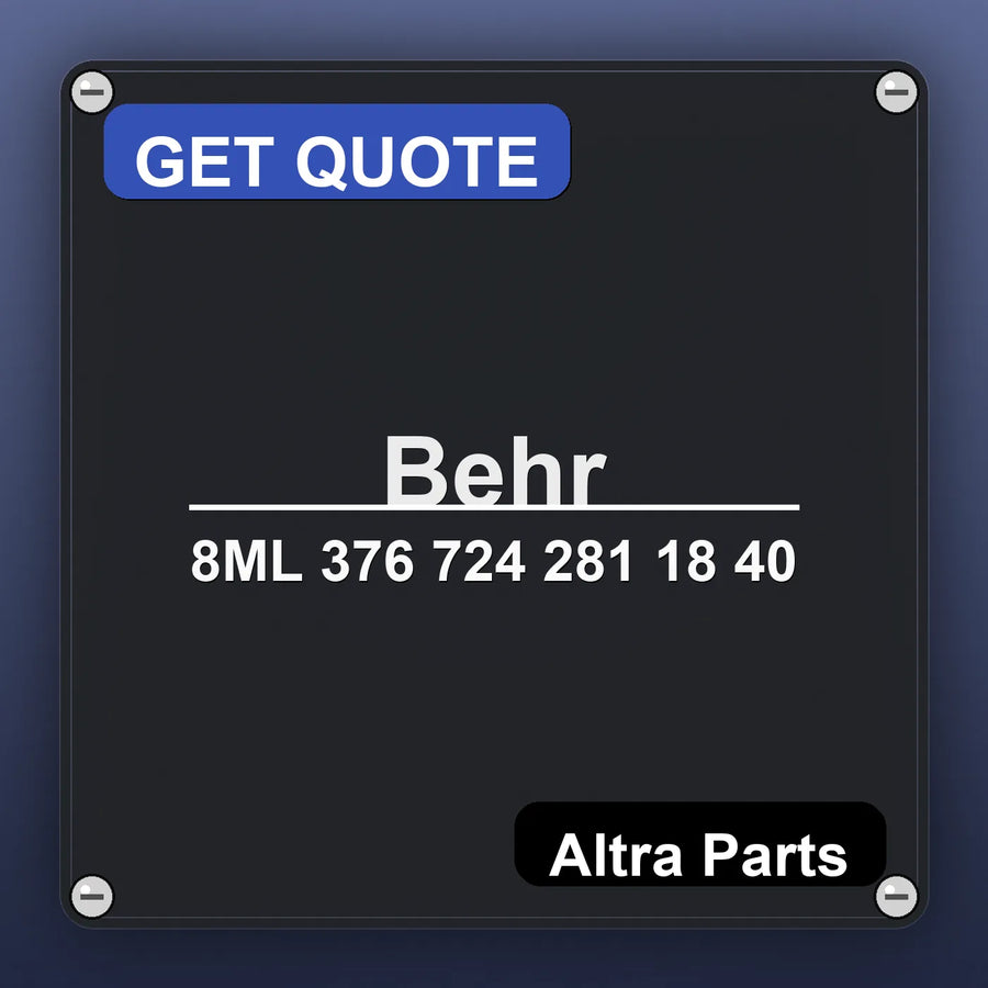 Behr 8ML 376 724 281 18 40 industrial nameplate style image – Altra Parts. GET QUOTE.