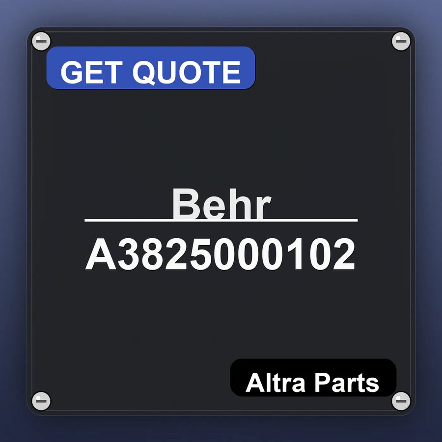 Behr A3825000102 industrial nameplate style image – Altra Parts. GET QUOTE.