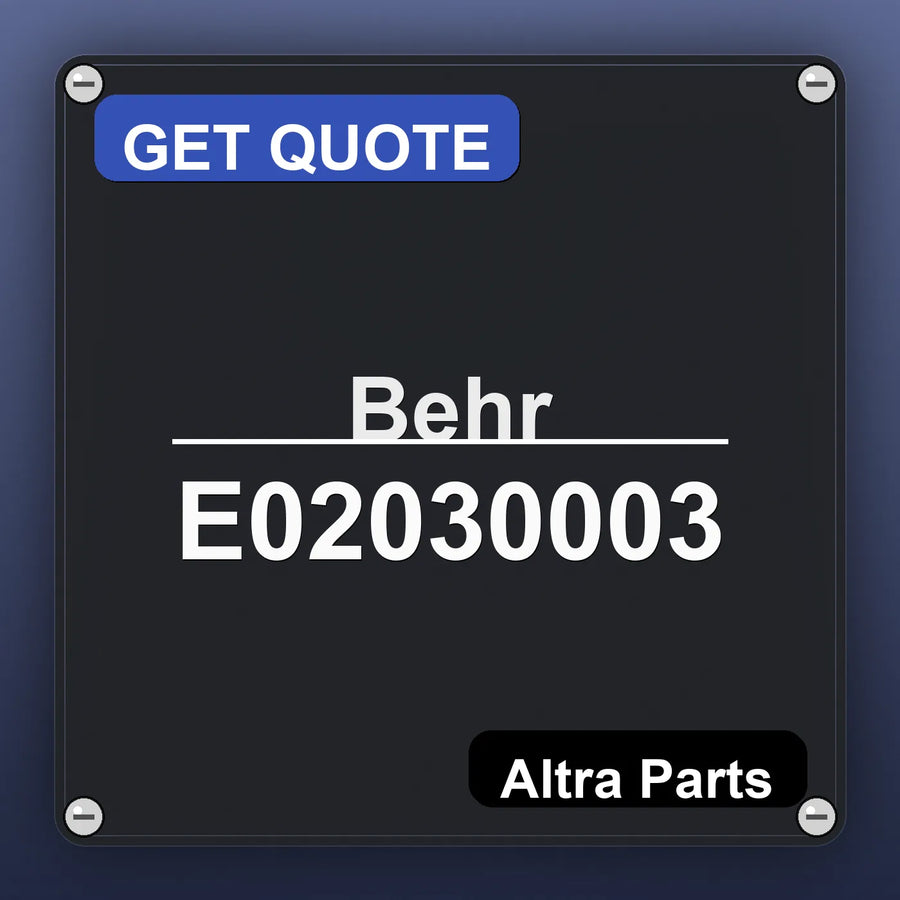 Behr E02030003 industrial nameplate style image – Altra Parts. GET QUOTE.