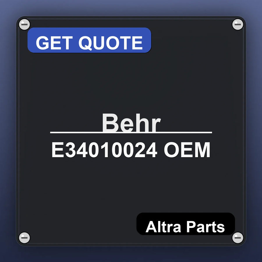 Behr E34010024 OEM industrial nameplate style image – Altra Parts. GET QUOTE.