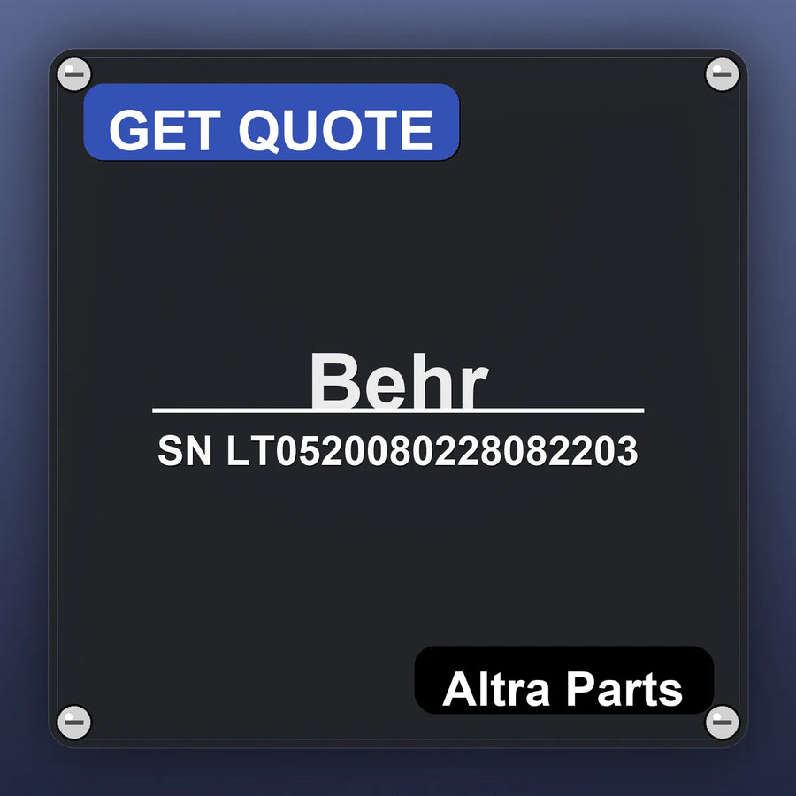 Behr SN LT0520080228082203 industrial nameplate style image – Altra Parts. GET QUOTE.