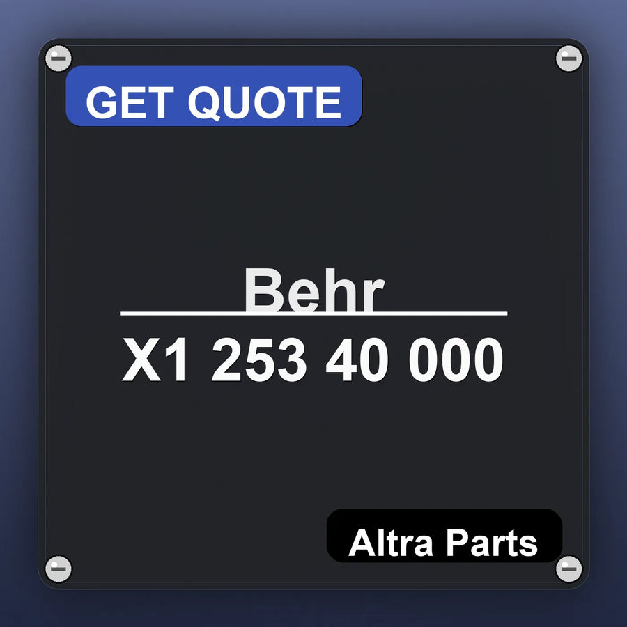 Behr X1 253 40 000 industrial nameplate style image – Altra Parts. GET QUOTE.