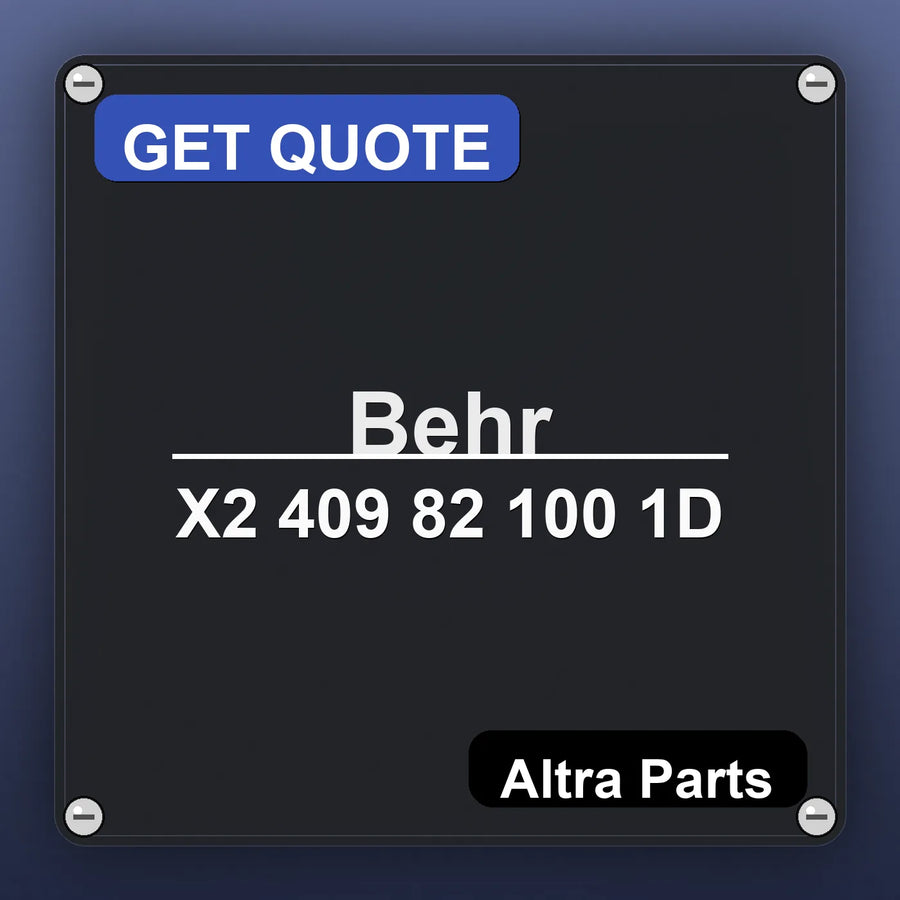 Behr X2 409 82 100 1D industrial nameplate style image – Altra Parts. GET QUOTE.