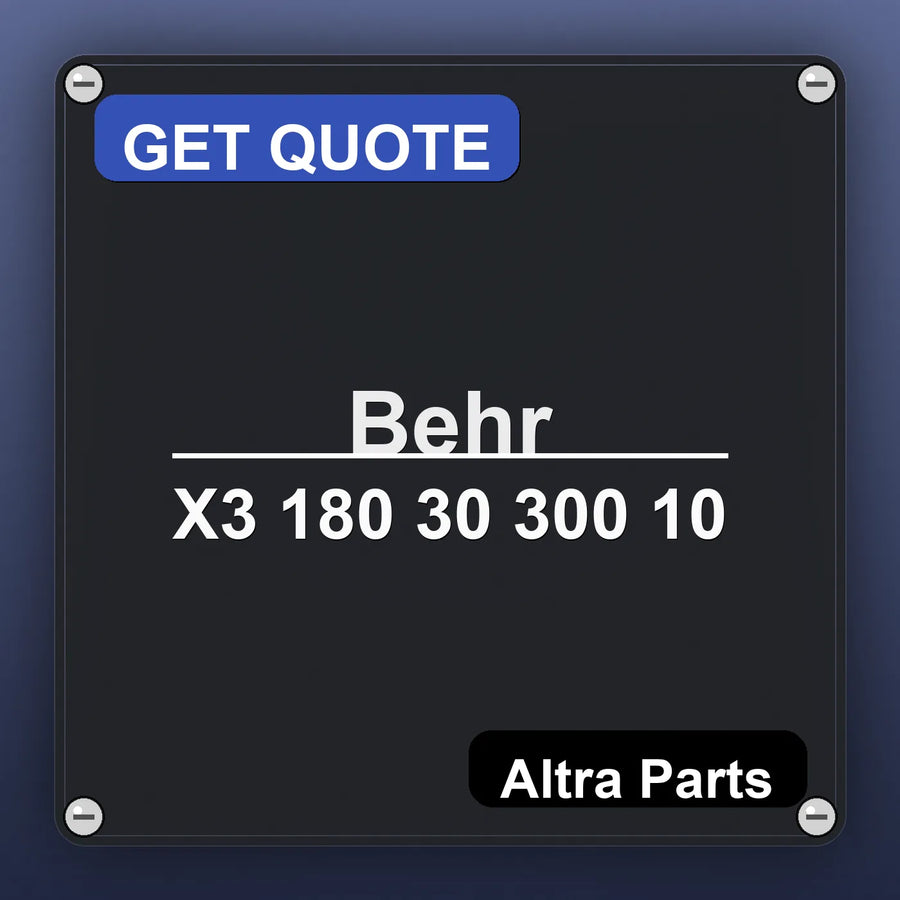 Behr X3 180 30 300 10 industrial nameplate style image – Altra Parts. GET QUOTE.