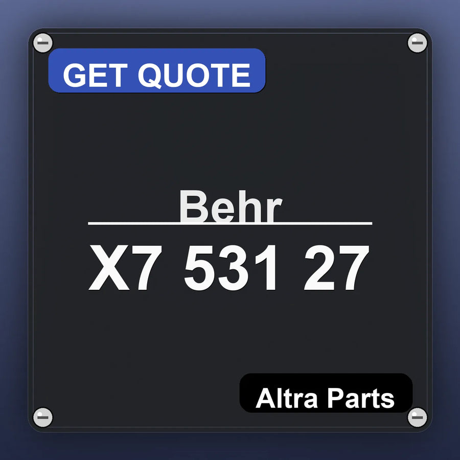 Behr X7 531 27 industrial nameplate style image – Altra Parts. GET QUOTE.