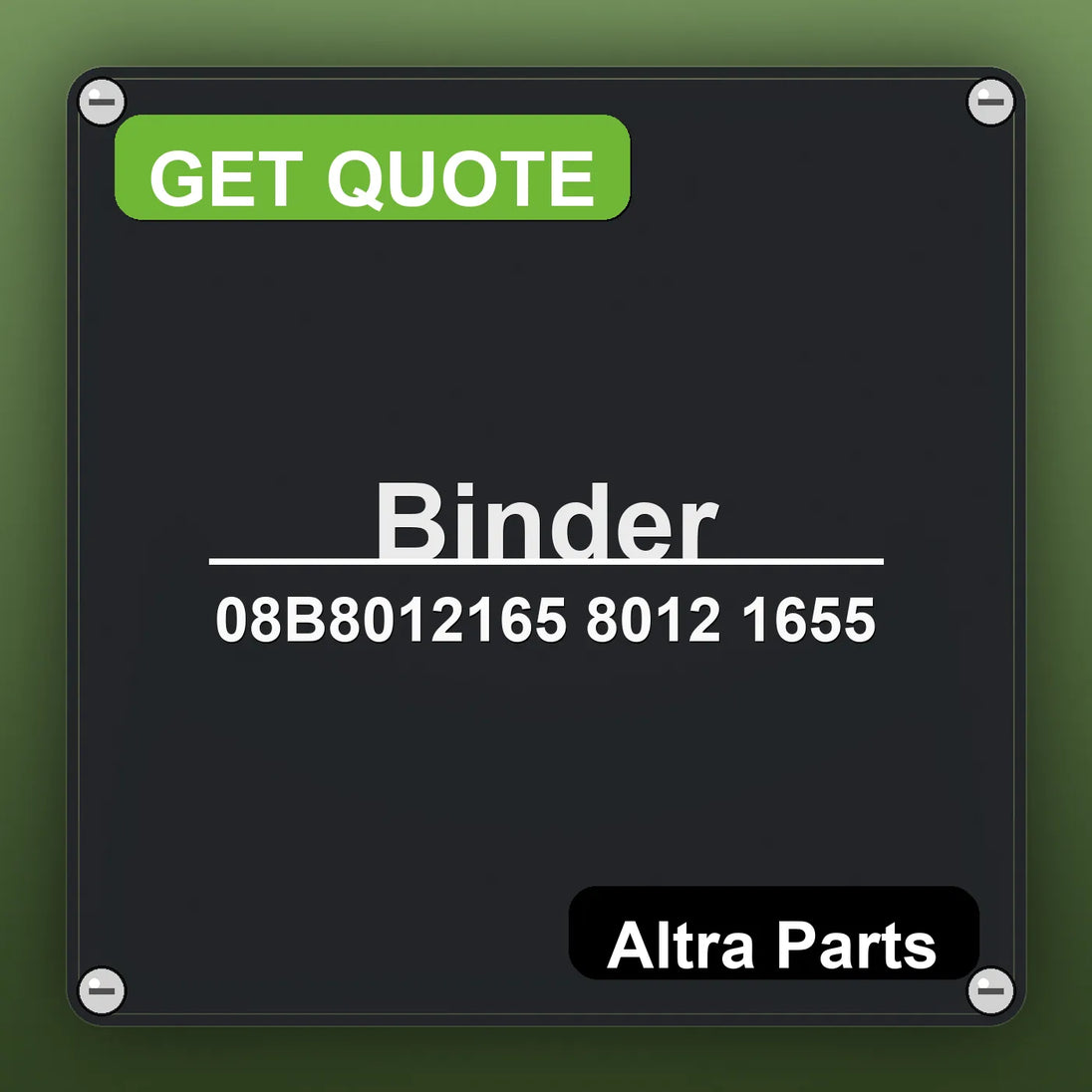 Binder 08B8012165 8012 1655 industrial nameplate style image – Altra Parts. GET QUOTE.