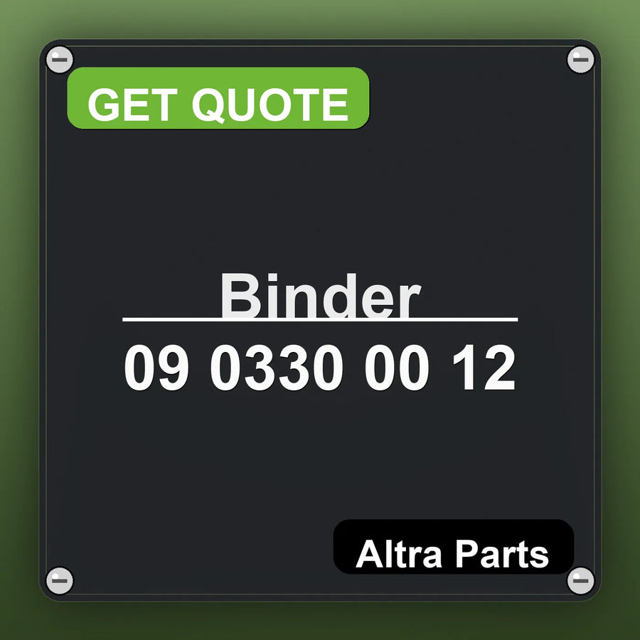 Binder 09 0330 00 12 industrial nameplate style image – Altra Parts. GET QUOTE.