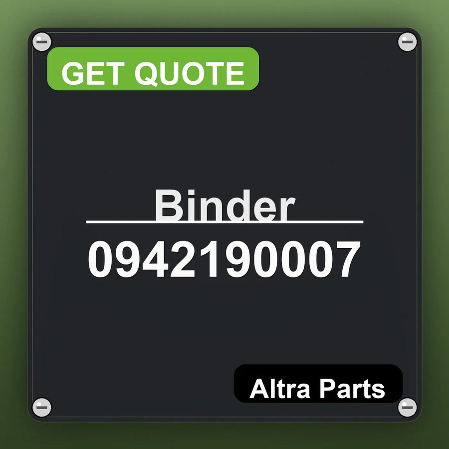 Binder 0942190007 industrial nameplate style image – Altra Parts. GET QUOTE.
