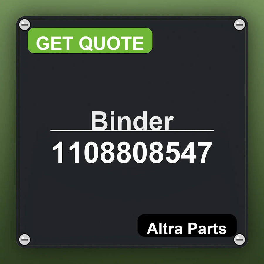 Binder 1108808547 industrial nameplate style image – Altra Parts. GET QUOTE.
