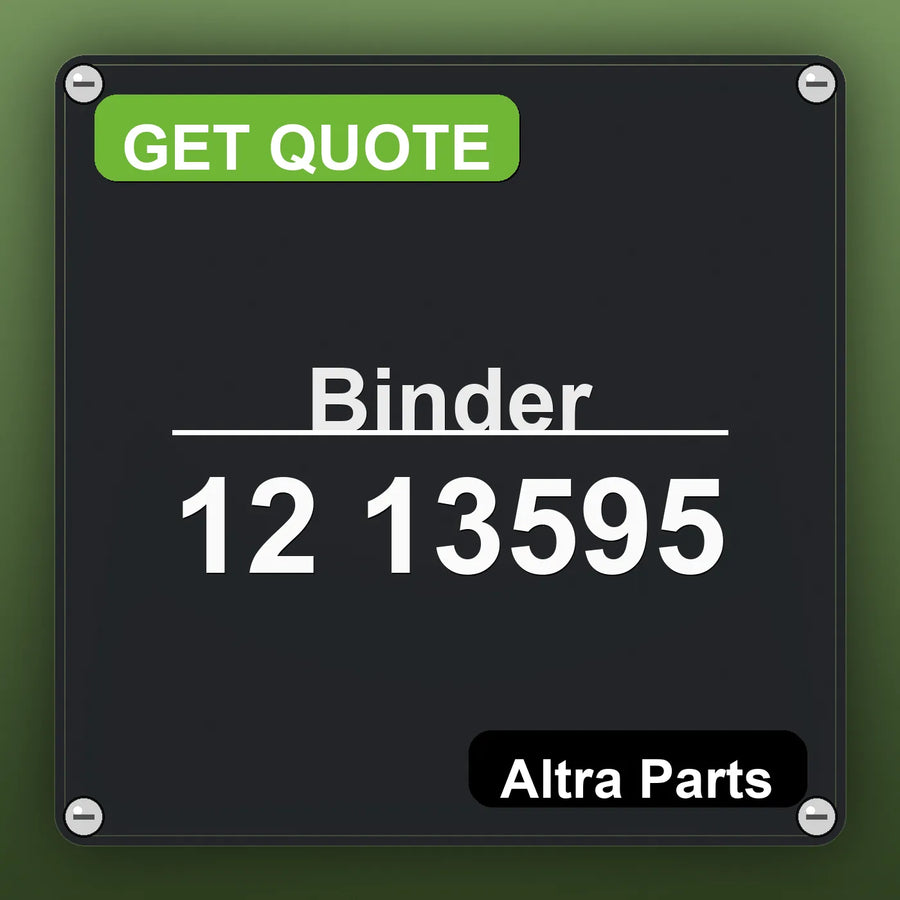Binder 12 13595 industrial nameplate style image – Altra Parts. GET QUOTE.