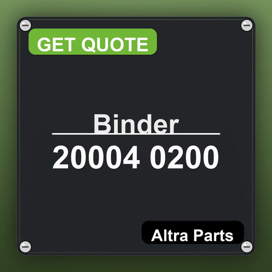 Binder 20004 0200 industrial nameplate style image – Altra Parts. GET QUOTE.