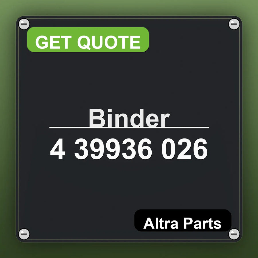 Binder 4 39936 026 industrial nameplate style image – Altra Parts. GET QUOTE.