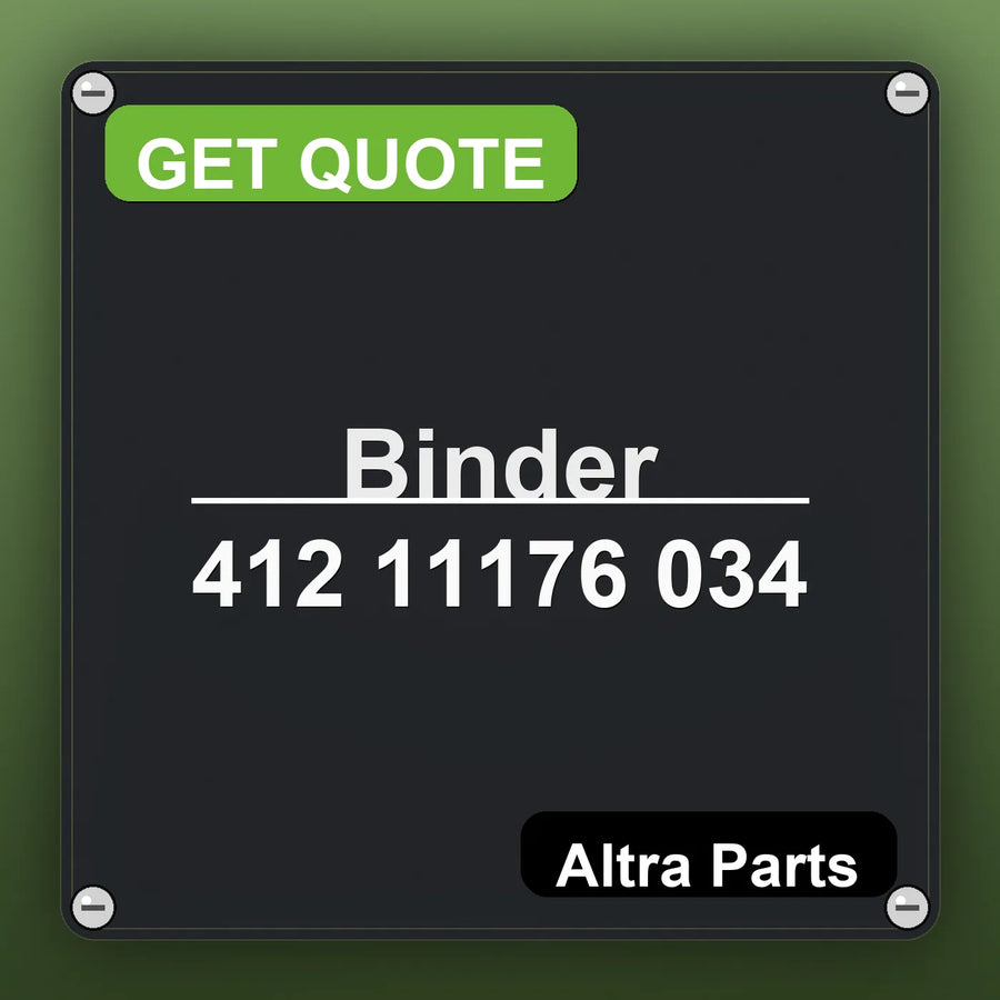 Binder 412 11176 034 industrial nameplate style image – Altra Parts. GET QUOTE.