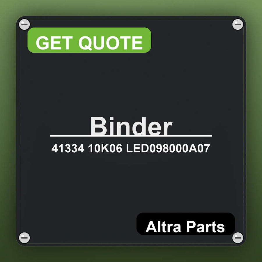 Binder 41334 10K06 LED098000A07 industrial nameplate style image – Altra Parts. GET QUOTE.