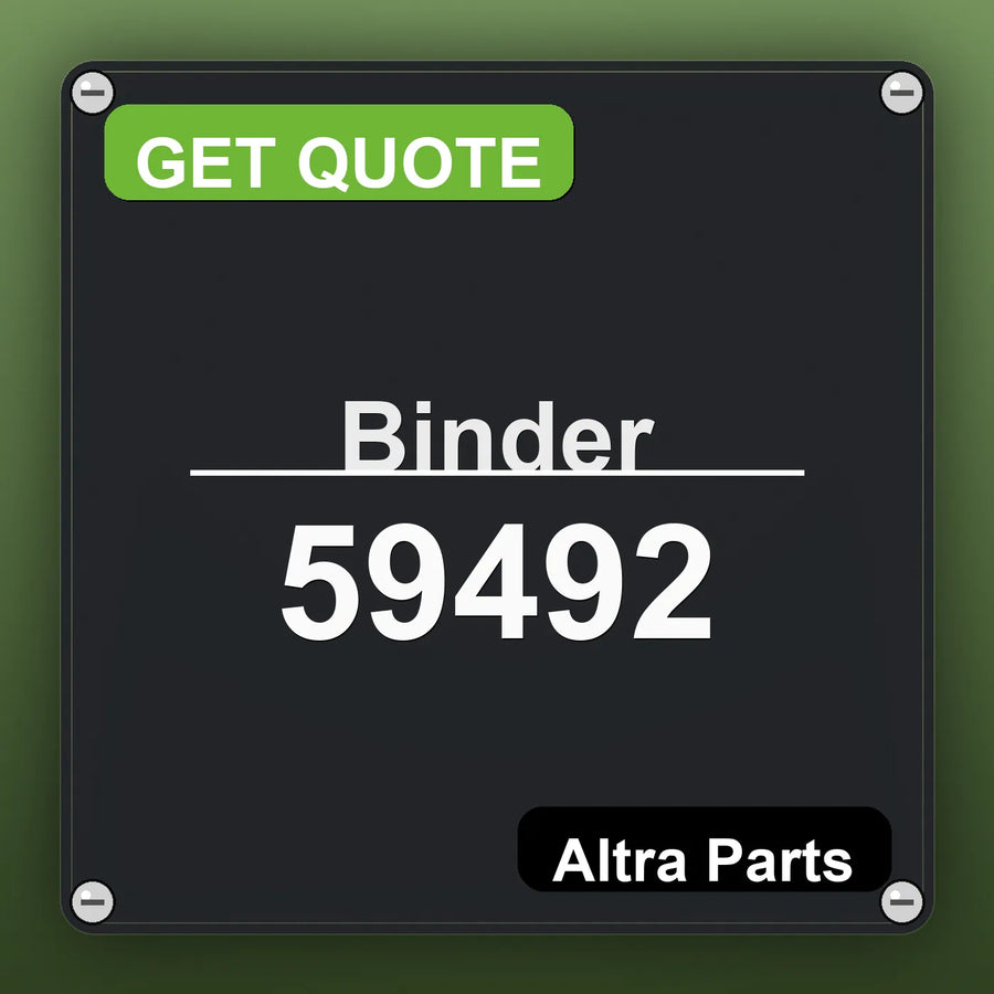 Binder 59492 industrial nameplate style image – Altra Parts. GET QUOTE.