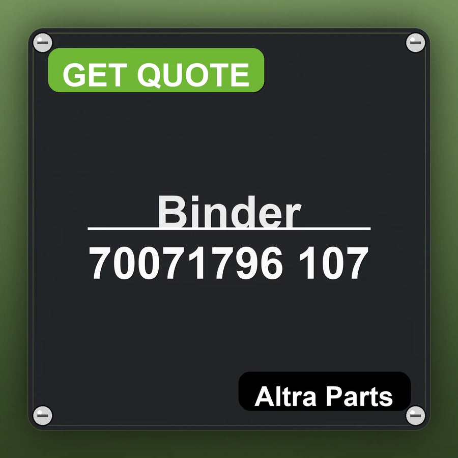 Binder 70071796 107 industrial nameplate style image – Altra Parts. GET QUOTE.