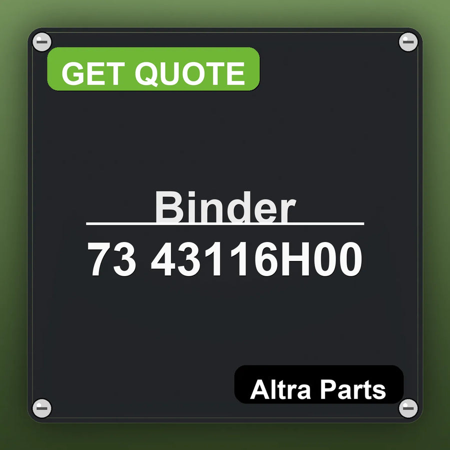 Binder 73 43116H00 industrial nameplate style image – Altra Parts. GET QUOTE.