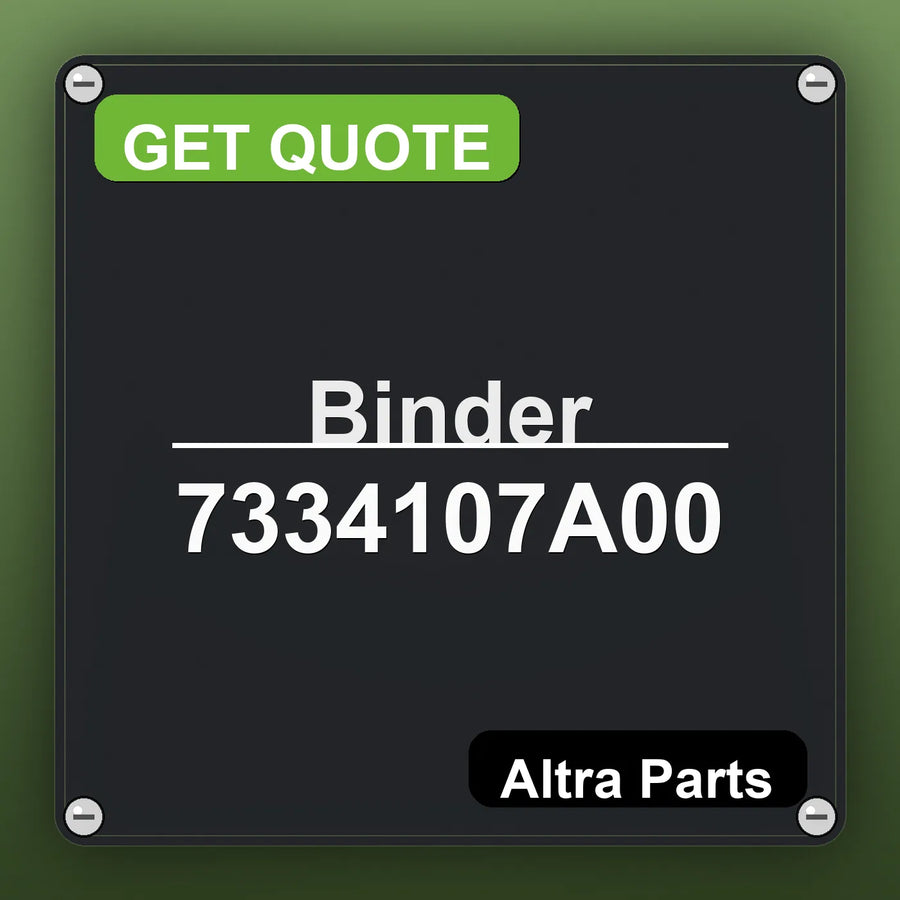 Binder 7334107A00 industrial nameplate style image – Altra Parts. GET QUOTE.