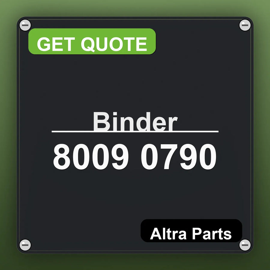 Binder 8009 0790 industrial nameplate style image – Altra Parts. GET QUOTE.