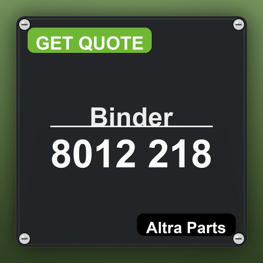 Binder 8012 218 industrial nameplate style image – Altra Parts. GET QUOTE.