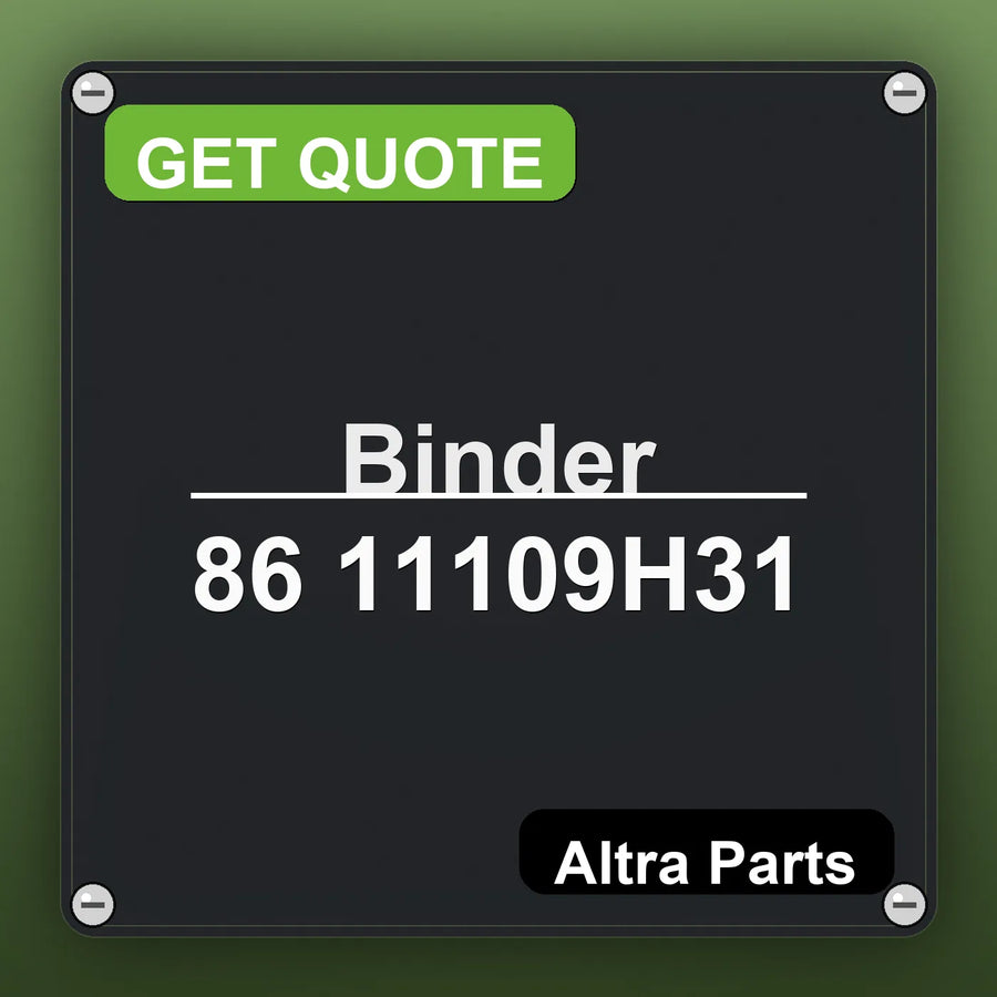 Binder 86 11109H31 industrial nameplate style image – Altra Parts. GET QUOTE.