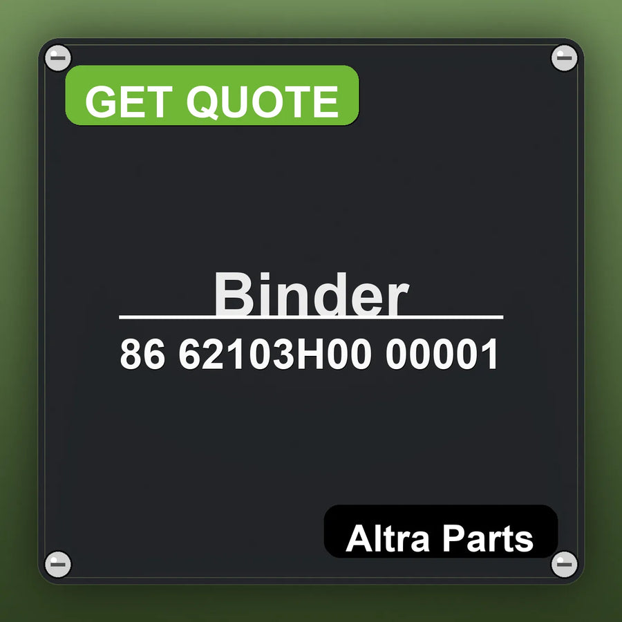 Binder 86 62103H00 00001 industrial nameplate style image – Altra Parts. GET QUOTE.