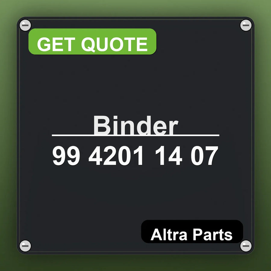 Binder 99 4201 14 07 industrial nameplate style image – Altra Parts. GET QUOTE.