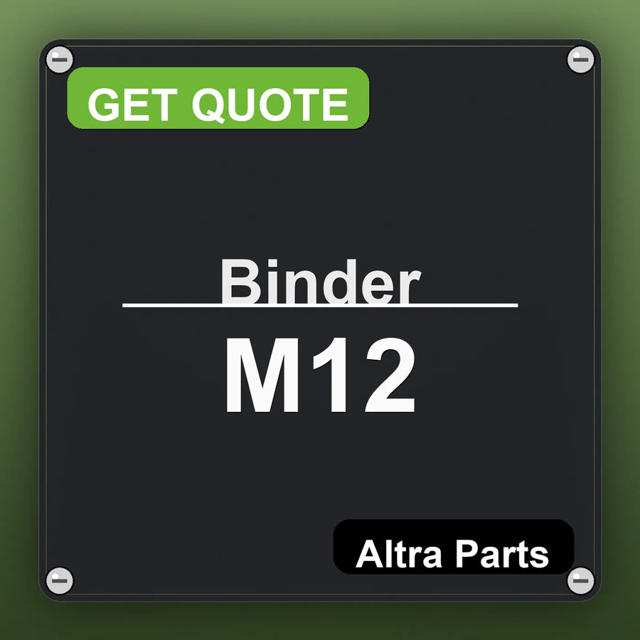 Binder M12 industrial nameplate style image – Altra Parts. GET QUOTE.