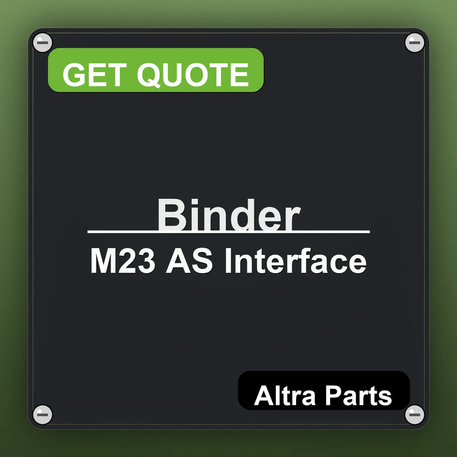 Binder M23 AS Interface industrial nameplate style image – Altra Parts. GET QUOTE.