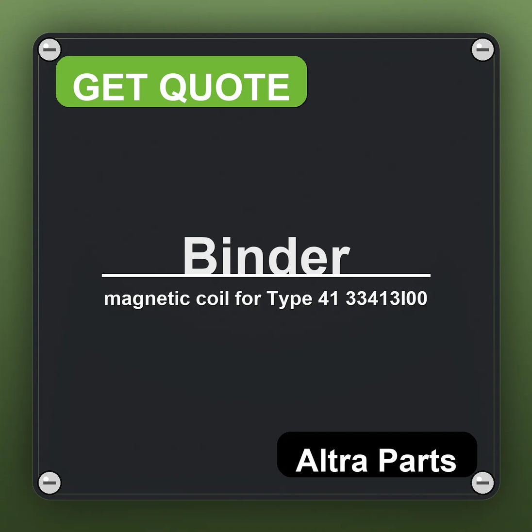 Binder magnetic coil for Type 41 33413I00 industrial nameplate style image – Altra Parts. GET QUOTE.