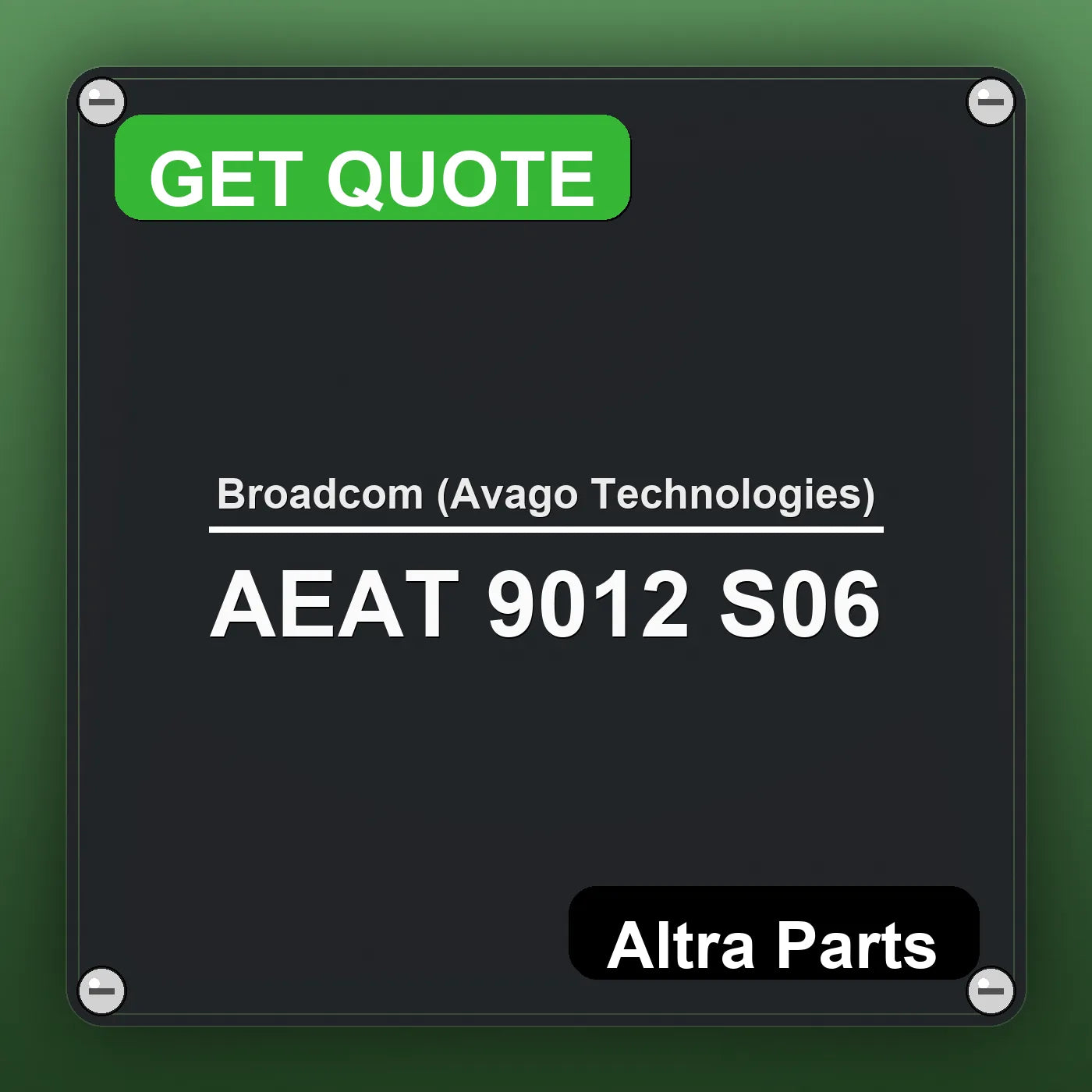 Broadcom (Avago Technologies) AEAT 9012 S06 industrial nameplate style image – Altra Parts. GET QUOTE.