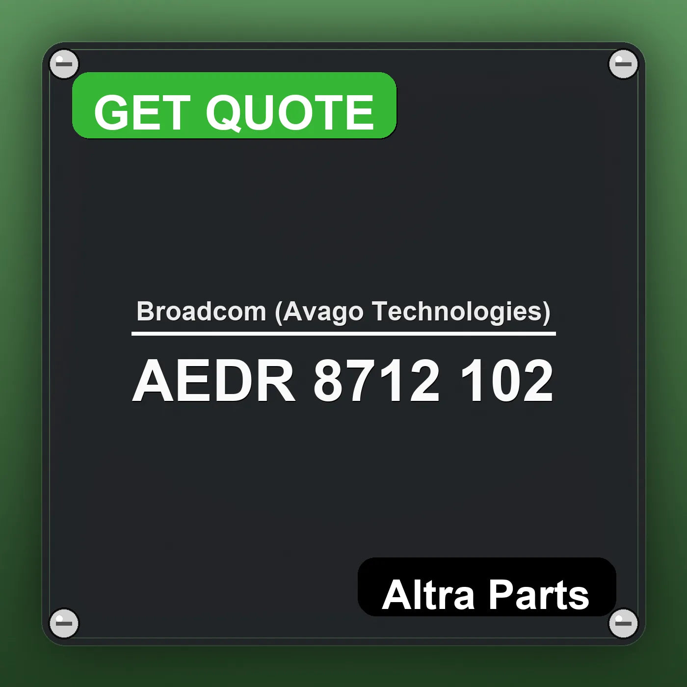 Broadcom (Avago Technologies) AEDR 8712 102 industrial nameplate style image – Altra Parts. GET QUOTE.