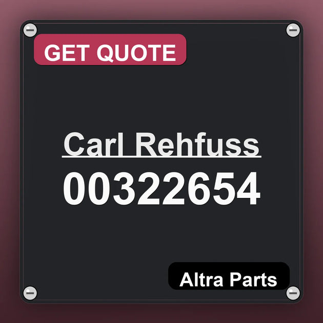 Carl Rehfuss 00322654 industrial nameplate style image – Altra Parts. GET QUOTE.