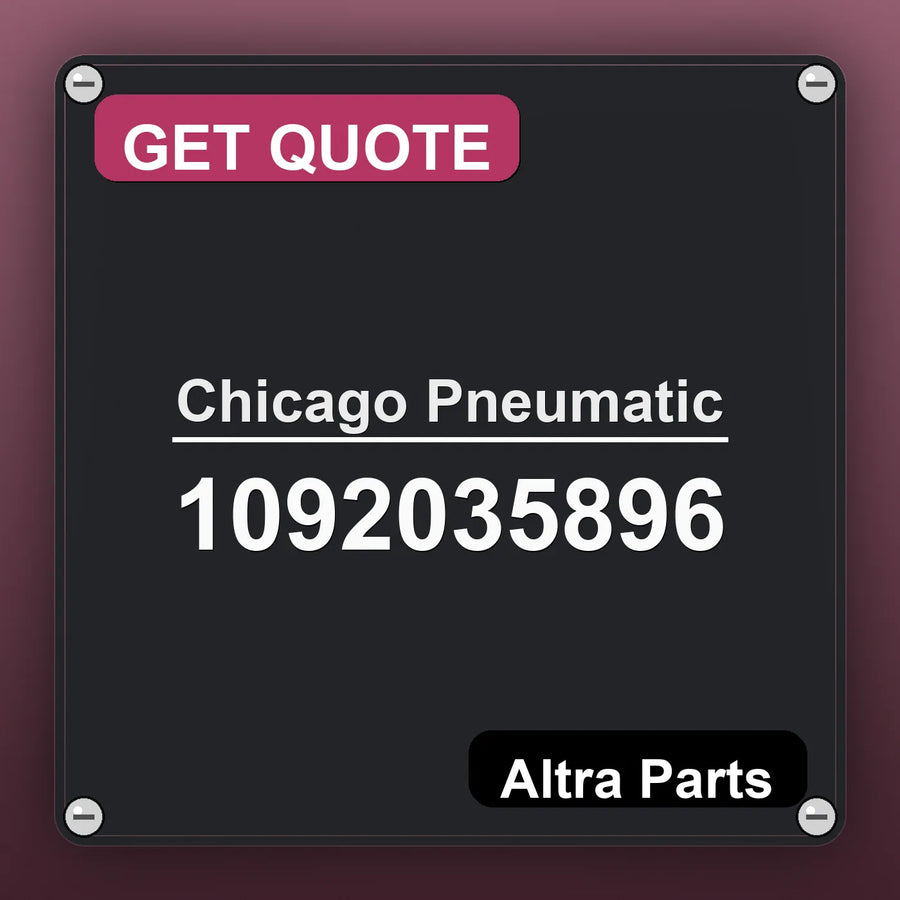 Chicago Pneumatic 1092035896 industrial nameplate style image – Altra Parts. GET QUOTE.