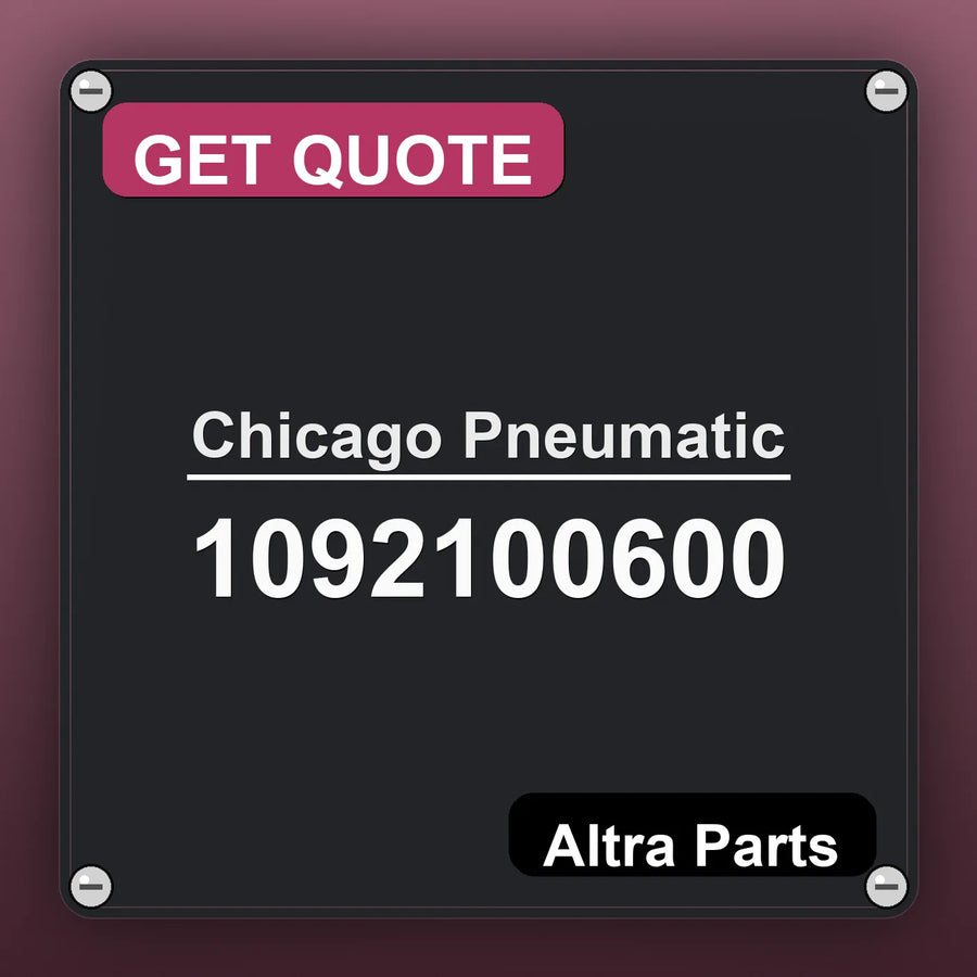 Chicago Pneumatic 1092100600 industrial nameplate style image – Altra Parts. GET QUOTE.