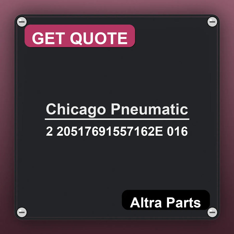 Chicago Pneumatic 2 20517691557162E 016 industrial nameplate style image – Altra Parts. GET QUOTE.