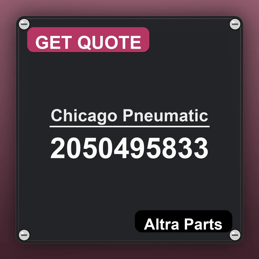 Chicago Pneumatic 2050495833 industrial nameplate style image – Altra Parts. GET QUOTE.