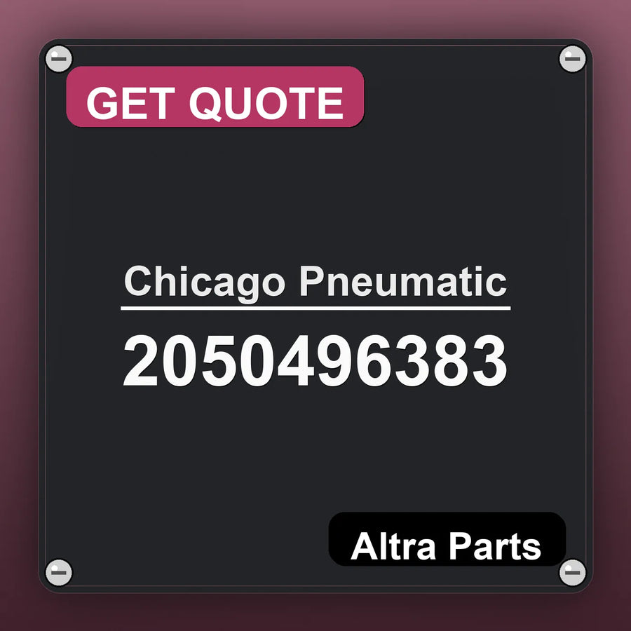 Chicago Pneumatic 2050496383 industrial nameplate style image – Altra Parts. GET QUOTE.