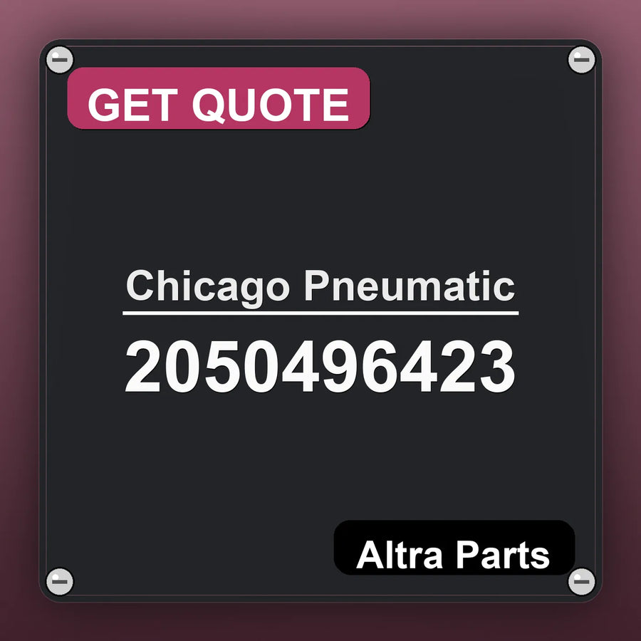 Chicago Pneumatic 2050496423 industrial nameplate style image – Altra Parts. GET QUOTE.